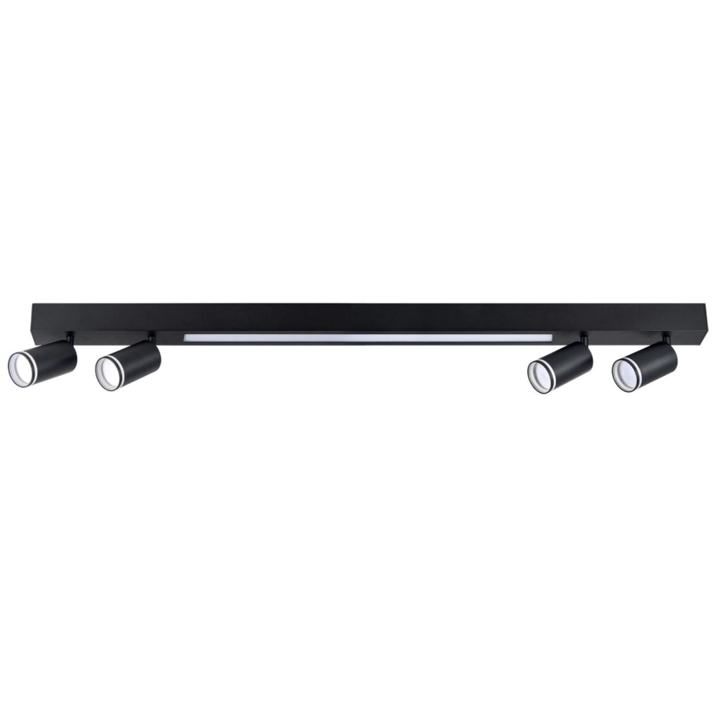 Faretto soffitto 4 luci nero barra LED 24W GU10 PARIS Polux