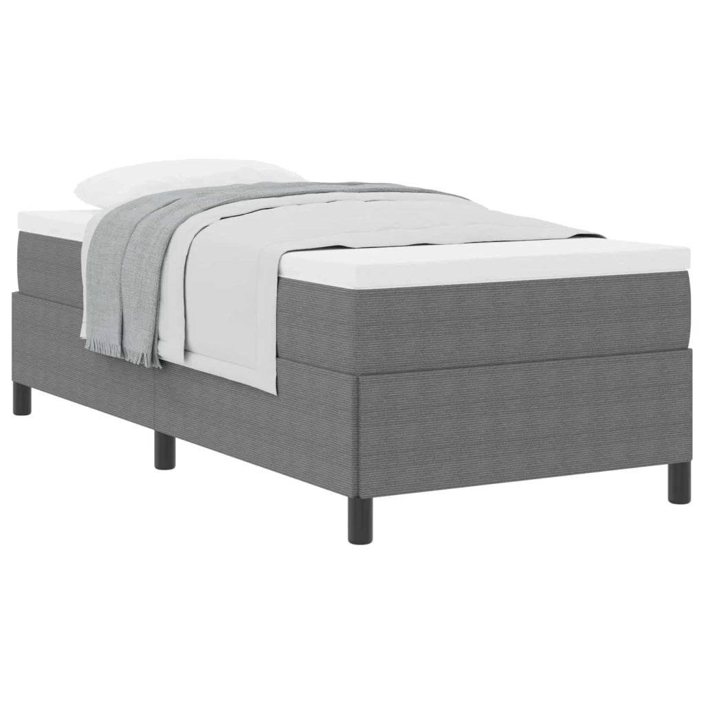 Letto a molle Grigio Chiaro 90 x 200 cm Tessuto in Cords 42006947