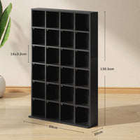 Mobile Porta CD 89x20x130.5 cm con Ripiani Regolabili per 456 CD o 336 DVD 24 Scomparti Nero