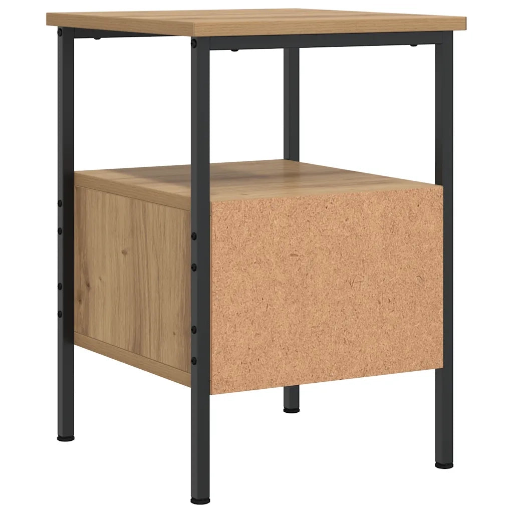 Comodini 2pz Rovere Artigianale 34x36x50cm in Legno Multistrato 857265