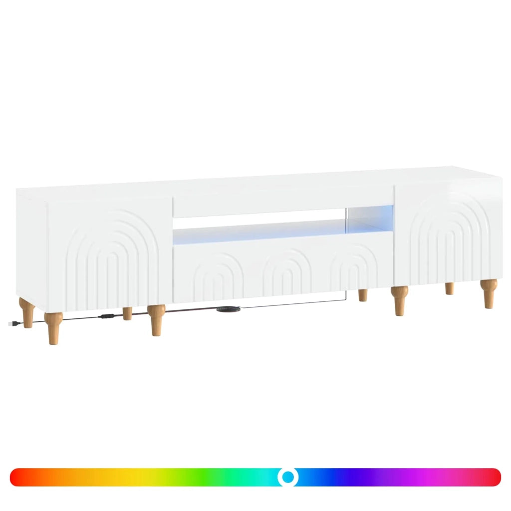 Mobile TV LED ALKMAAR 153 x 35 x 43 cm Bianco Lucido 896249