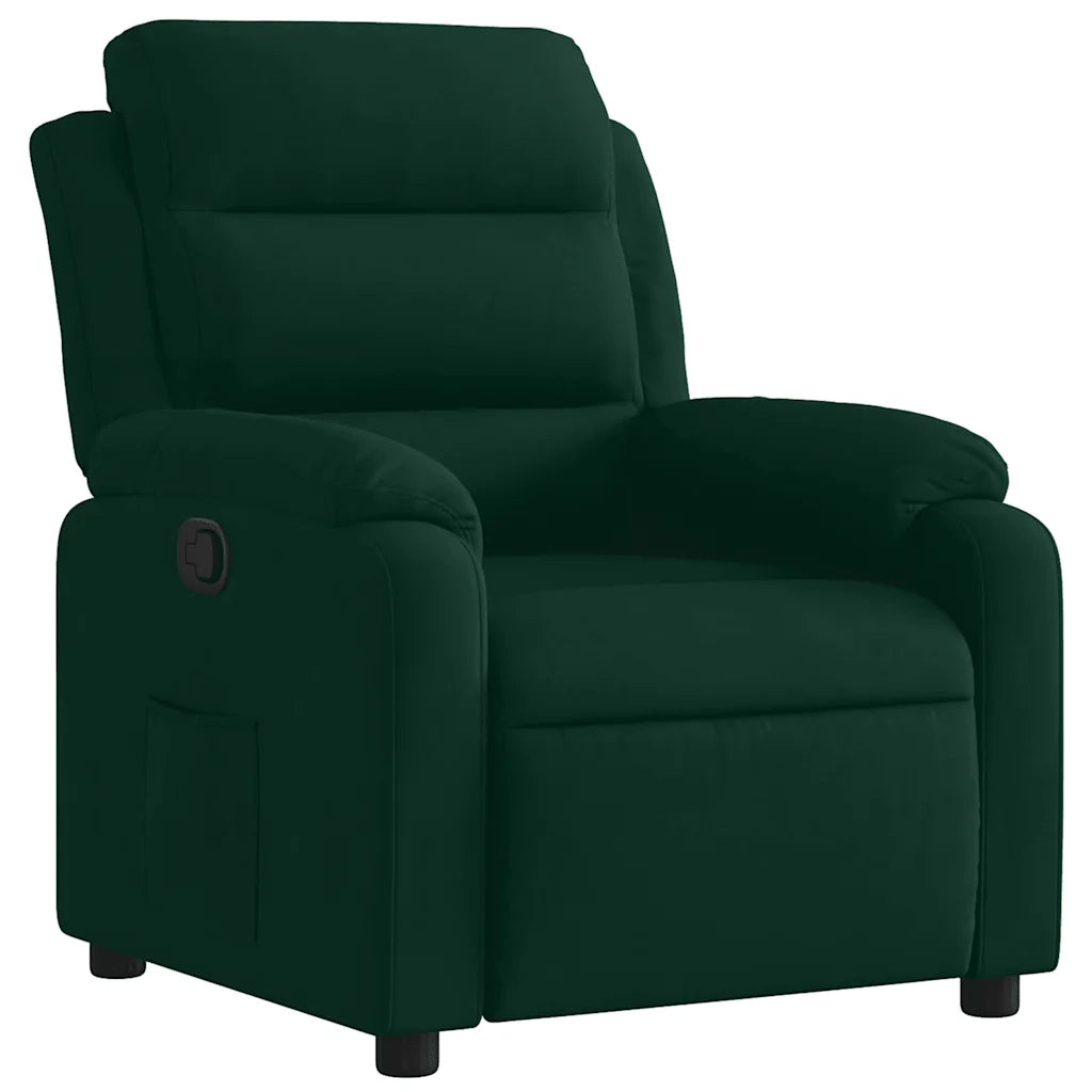 Divano Sedia-Poltrona Reclinabile Verde Scuro in Velluto 851565