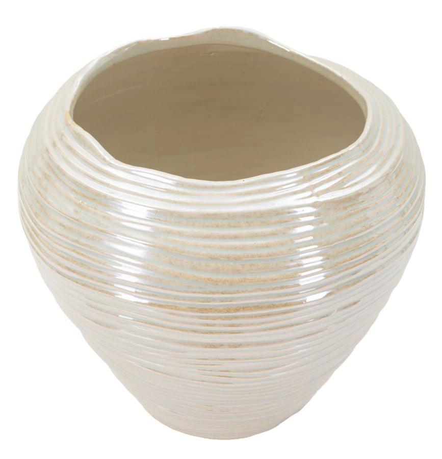Vaso Perly Round Ø27x24 cm in Ceramica Perla