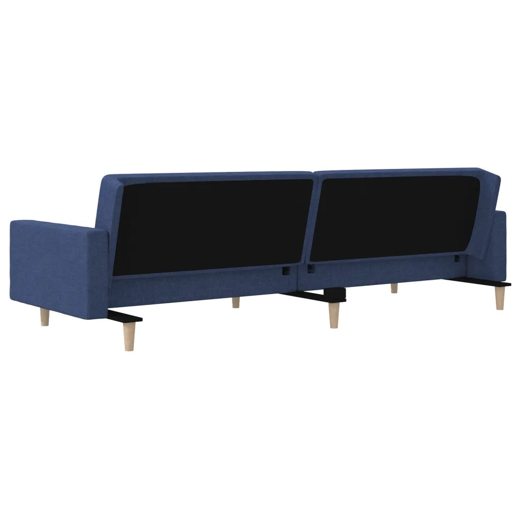 Divano letto | Sof¨¤ letto | Letto singolo a 2 Posti con 2 Cuscini Blu in Tessuto