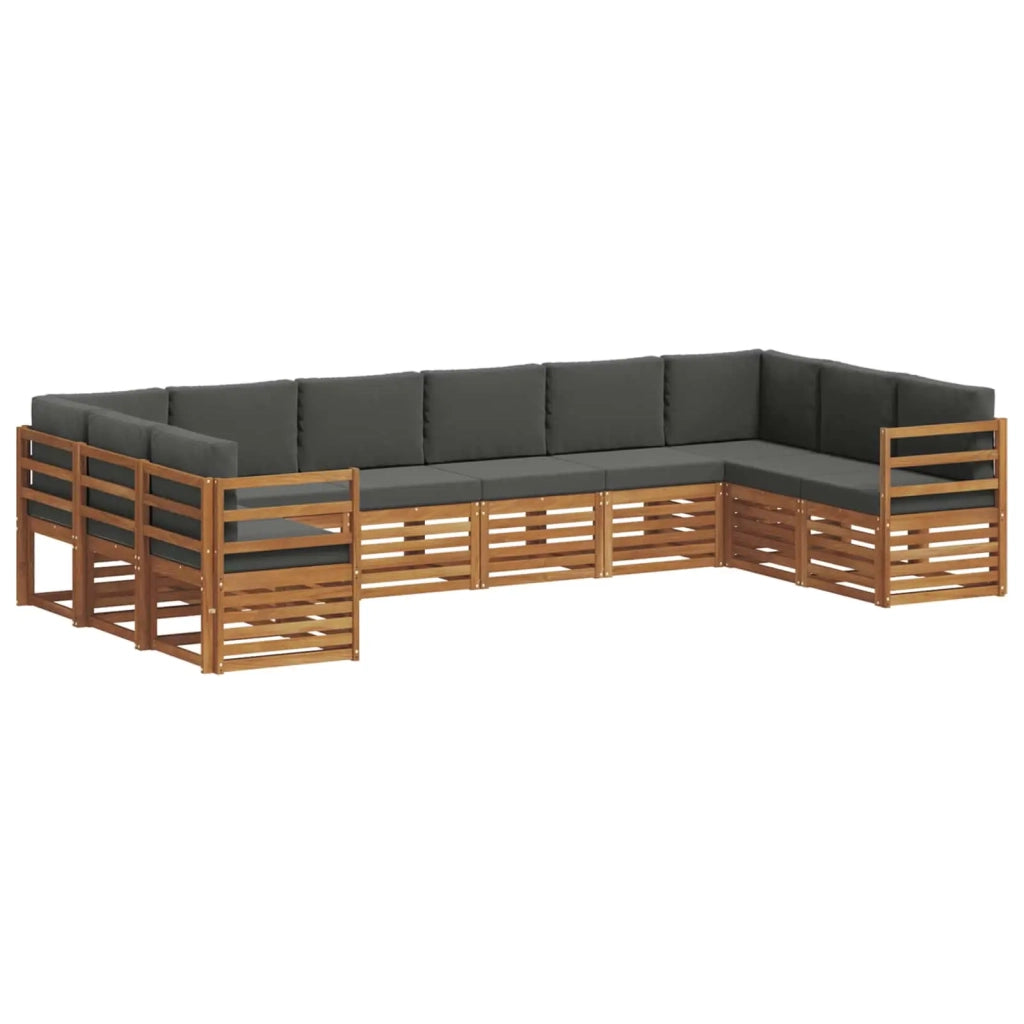 Set divano sezionale con cuscino 10 pcs Naturale e Antracite 3375542