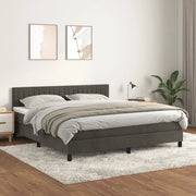 Giroletto a Molle con Materasso Grigio Scuro 180x200 cm Vellutocod mxl 123591