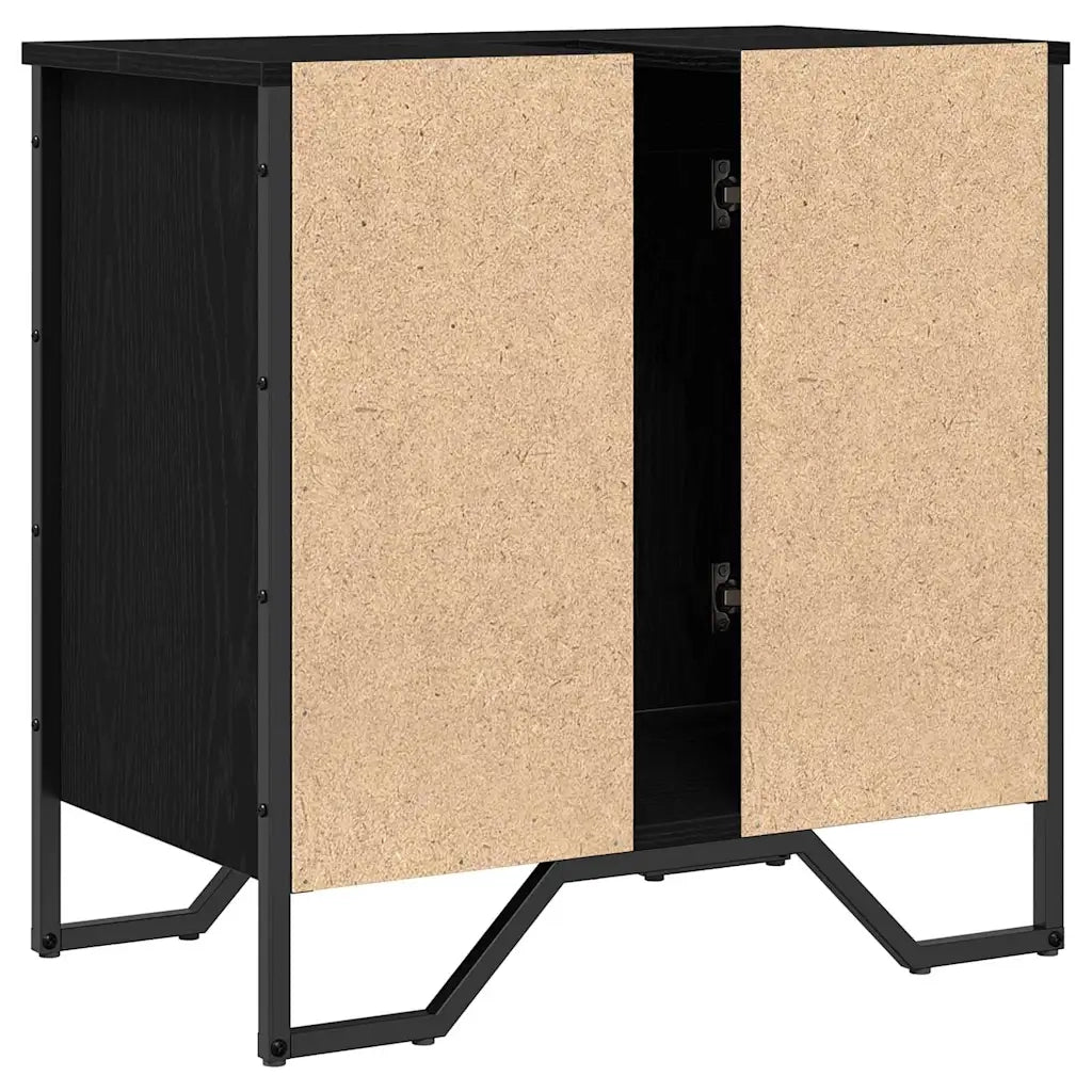 Mobile Lavabo | Armadio per Lavabo da Bagno Rovere Nero 60 x 35 x 60 cm