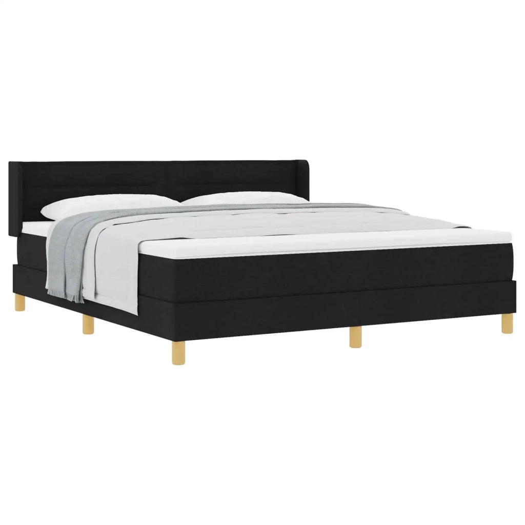 Letto a molle con materasso Nero 200 x 180 cm Tessuto 3341246