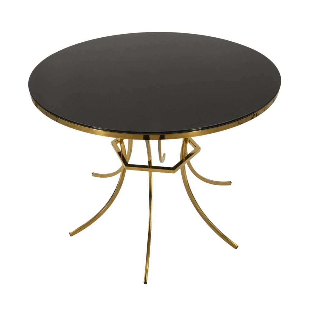 Tavolo VKH877, Oro, Vetro, 100x100x80 cm