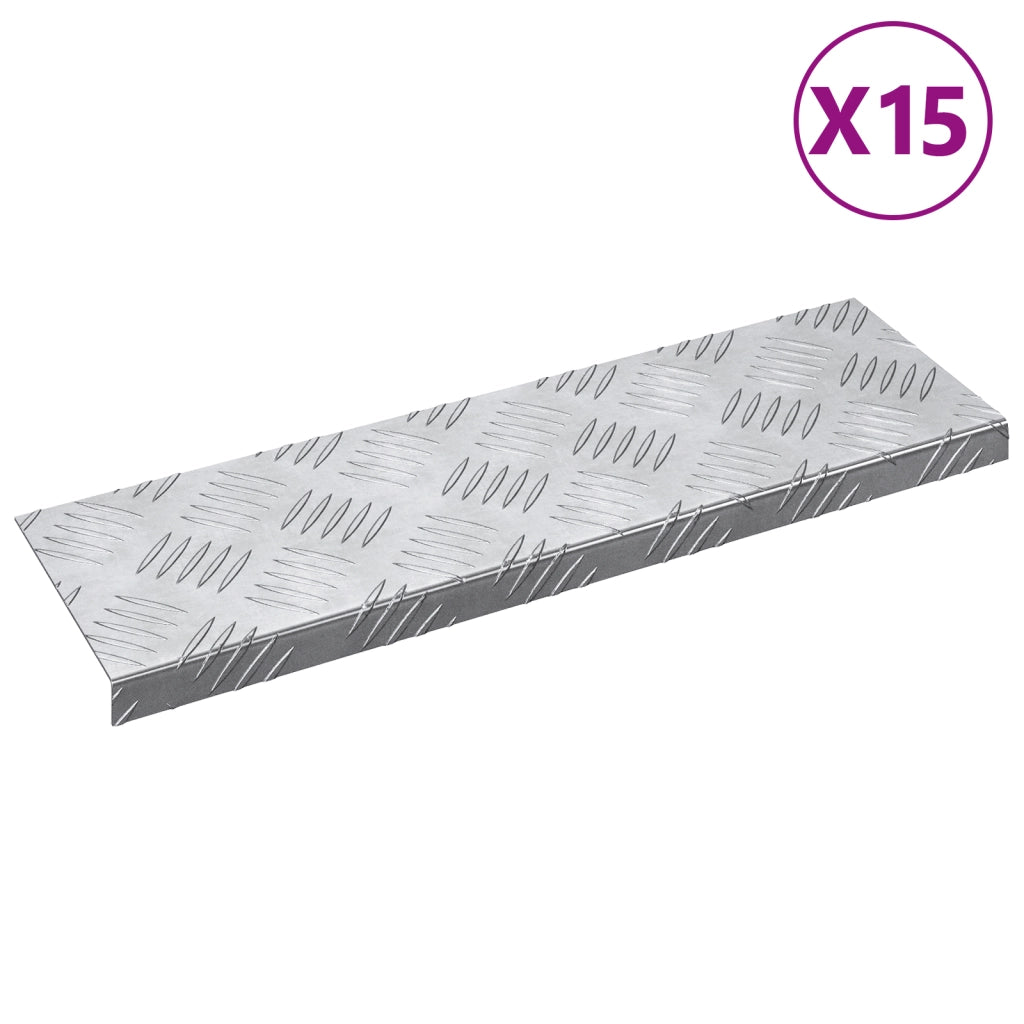 Tappeti per scale in alluminio - set da 15, antiscivolo, 60x18 cm