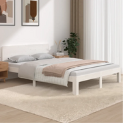 Giroletto-Struttura Letto Bianco in Legno Massello 150x200 cm King Size 981694