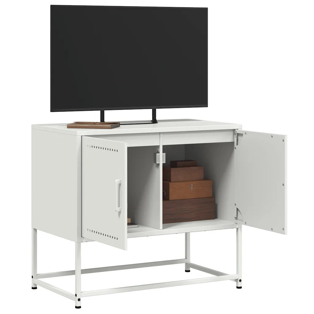 Mobile TV Bianco 68,5x39x60,5 cm in Acciaio
