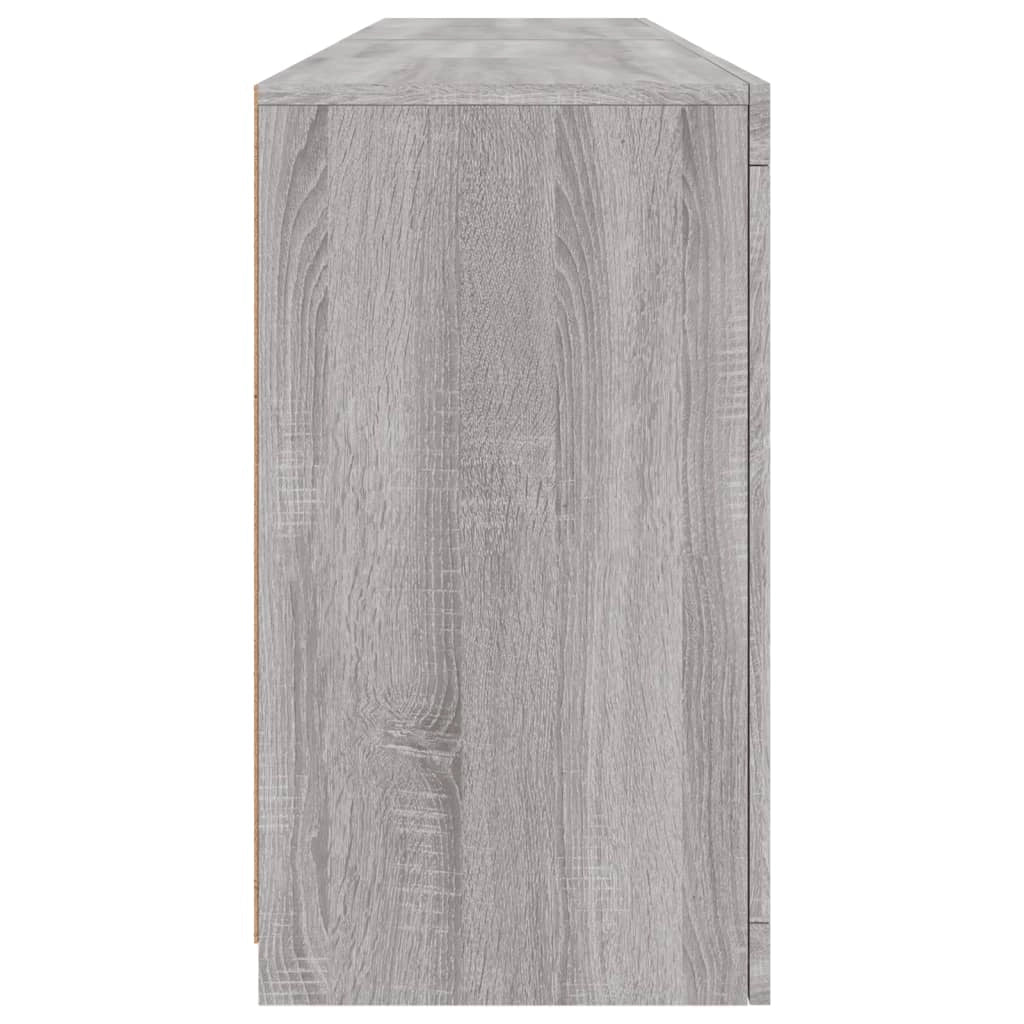 Buffet credenza cassettiera armadio mobile contenitore organizer per cucina soggiorno salotto con luci LED Sonoma 164 x 37 x 67 cm grigio 02_0030060