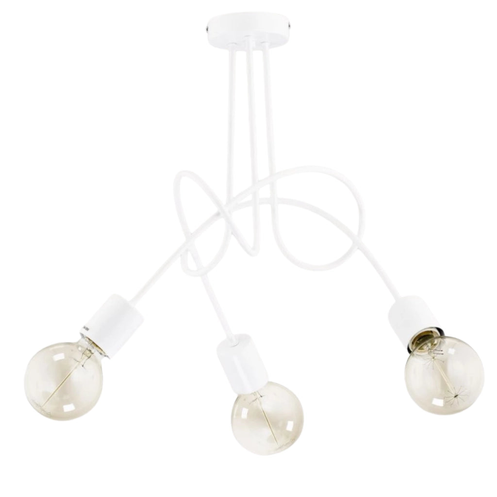 Lampadario Alfa Tango bianco metallo 3xE27 max 60W
