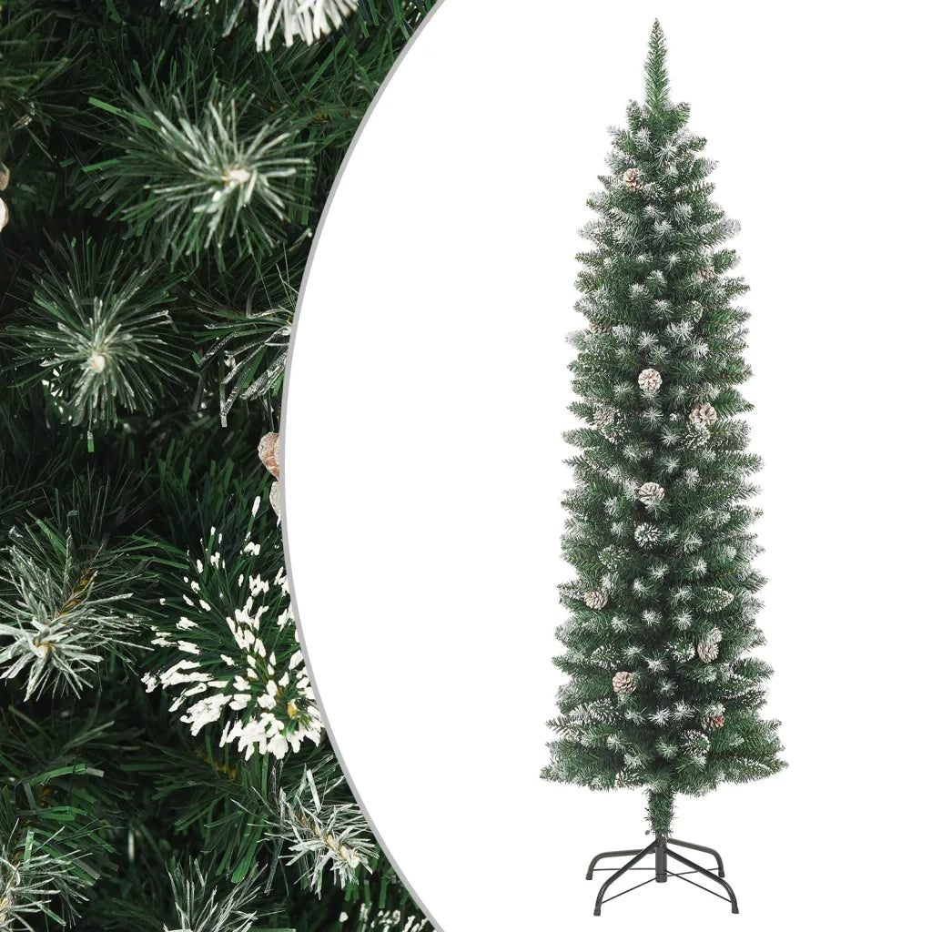 Albero di Natale Artificiale Sottile con Base 210 cm PVC cod mxl 22138