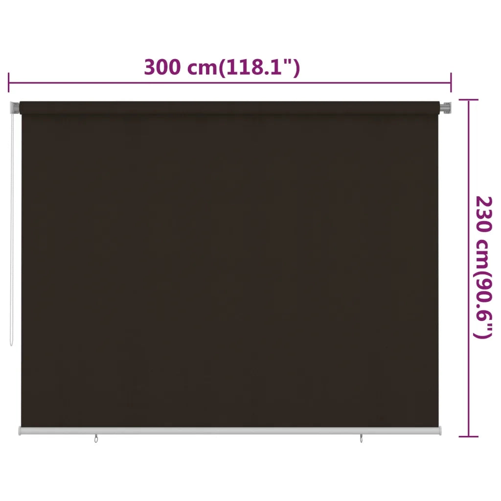 Tenda a Rullo per Esterni 300x230 cm Marrone HDPE 312988