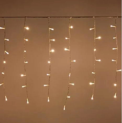 Luci di Natale tenda 400 Led plastica bianco caldo cm 750