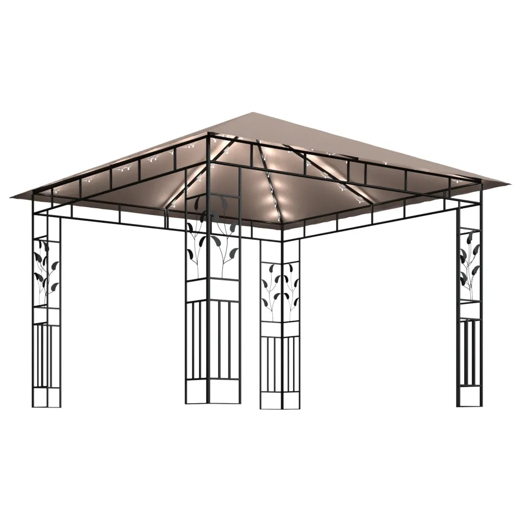 Gazebo con Zanzariera Luci LED 3x3x2,73 m Grigio Talpa  cod mxl 60245