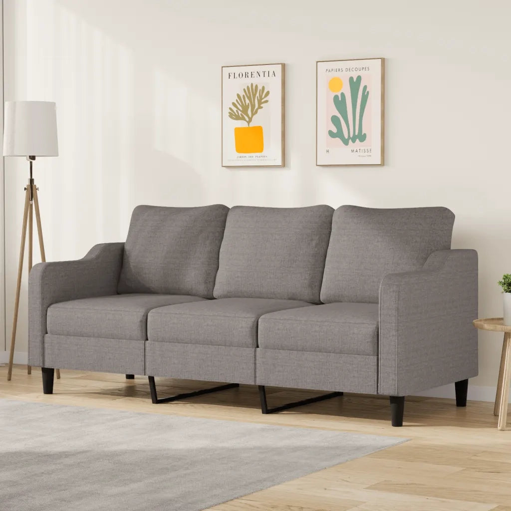 Divano a 3 Posti-Sofa 3 Posti Tortora 180 cm in Tessuto 185239