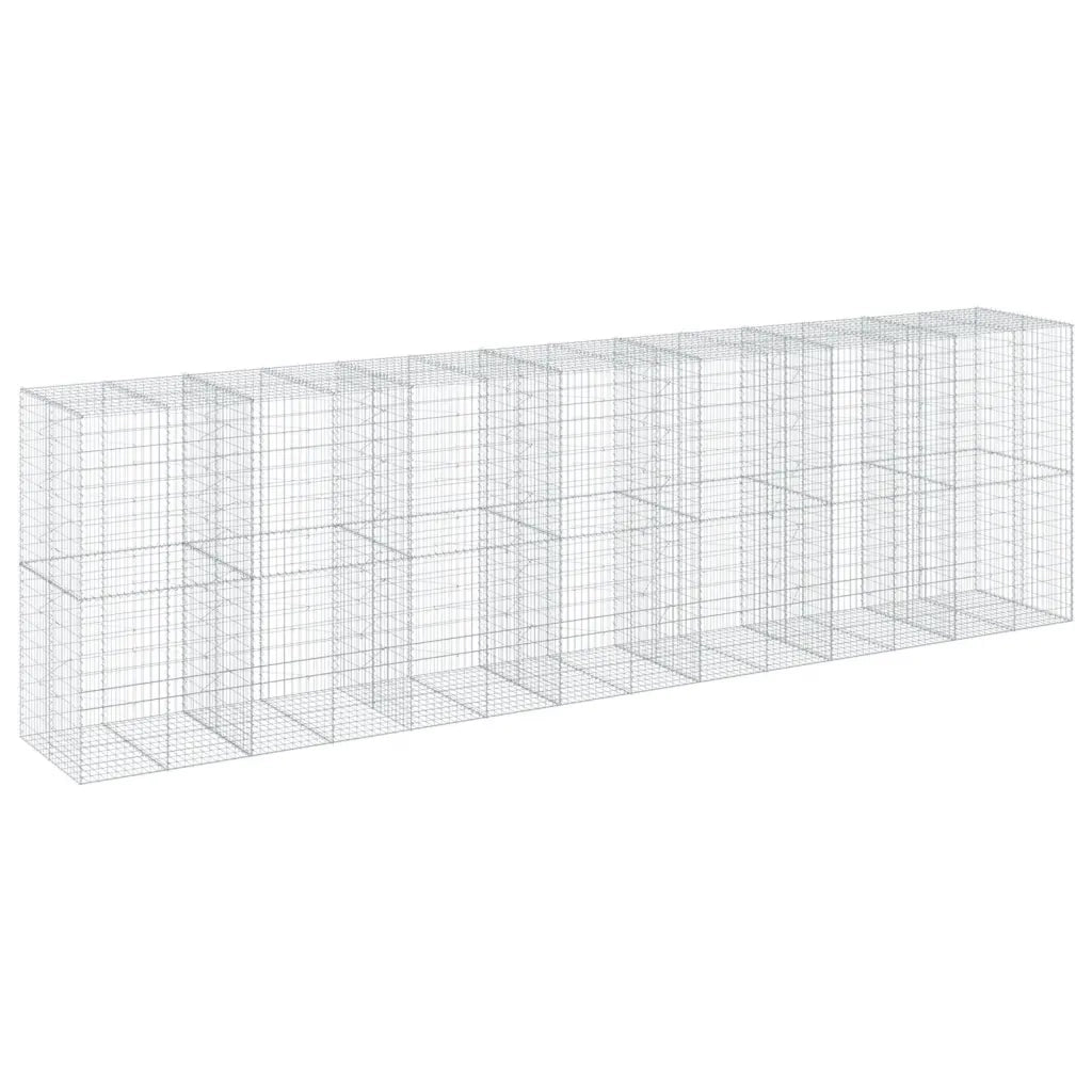 Cesto Gabbione con Copertura 700x100x200 cm in Ferro Zincato 3295237