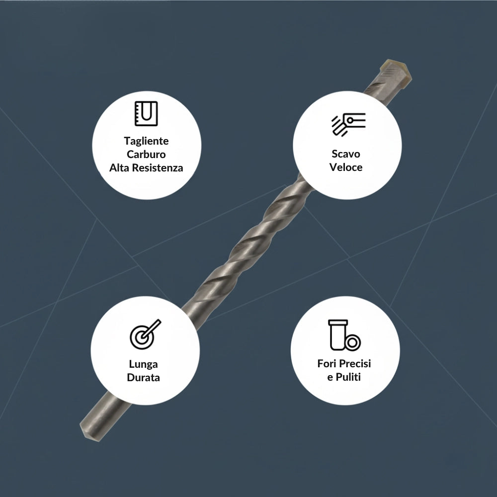 Punta muro supra per foratura calcestruzzo e cemento *** misura 9 x 120 mm, confezione 1