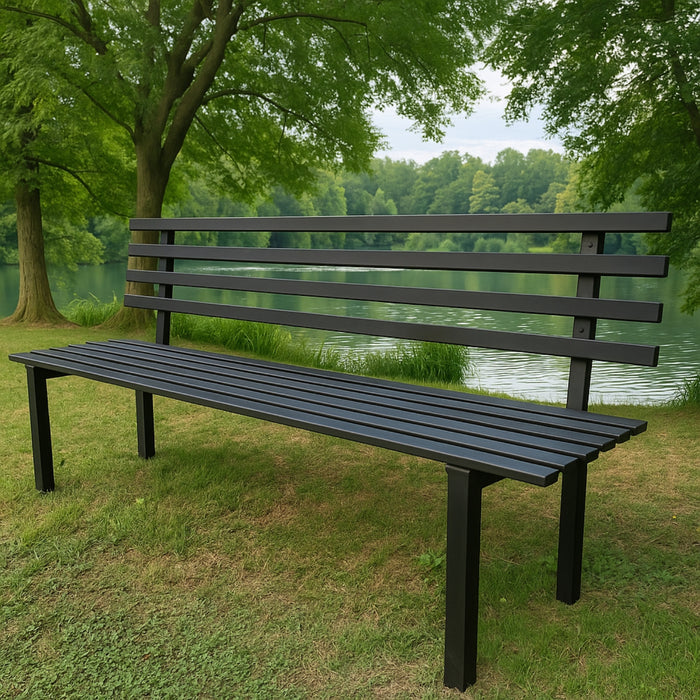 Panchina da giardino modello torino in acciaio lunghezza 160 cm