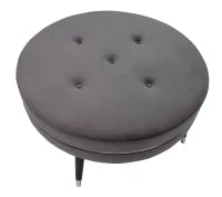 Pouf Paris xxl Grigio/Silver cm Ø 90X46