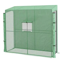 Serra da Giardino a Muro con 2 Porte Avvolgibili e Copertura in PE Anti UV, 200x80x200cm, Verde