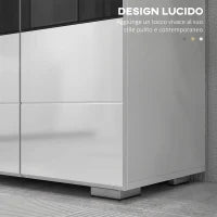 kleankin Mobile Sottolavabo in MDF con Armadietto a 2 Livelli con Ripiano Regolabile, 60x36.5x56 cm, Bianco