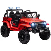 Auto Elettrica per Bambini con Ammortizzazione Dolce, Telecomando, Luci a LED, Clacson, Motori da 12V, in Plastica e Metallo, Rosso