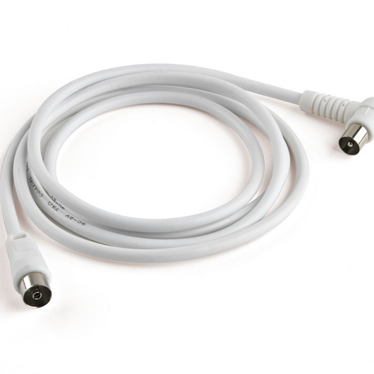 Cavo antenna tv ecova spina presa 90Â° con adattatore spina spina 9,5mm lung. 1,5mt