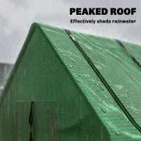 Serra Piccola con 2 Finestrelle Laterali e Finestra Centrale, in Acciaio, PE e PP, 240x90x90 cm, Verde