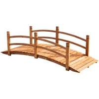 Ponte da Giardino in Legno, Decorazione del Giardino, 185L x 72l x 58H cm con Parapetto, Legno di Abete, Arancione