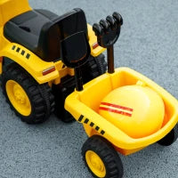 Camion Giocattolo per Bambini 12-36 Mesi con Pala e Rimorchio, in PP e Metallo, 91x29x44 cm, Giallo