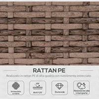 Salotto da Giardino in Rattan da 7 Pezzi con Tavolino e Divano Modulabile con Cuscini, Grigio