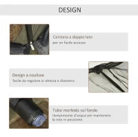 Zanzariera per Ombrellone 3x2.3 m Regolabile a Rete Fitta con Apertura a Cerniera, Nero