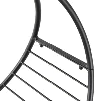 Portalegna in Metallo per Interni ed Esterni per Camino, Porta Legna da Interno con Forma a Cesto, 45x29.5x47cm, Nero