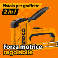 Graffatrice chiodatrice professionale 2 in 1 forza motrice regolabile ingco
