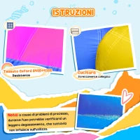 Castello Gonfiabile per Bambini con Scivolo, Piscina e Canestro da Basket, Gioco Gonfiabile Gigante e Rimbalzante per 3 Bambini, 360x305x210 cm