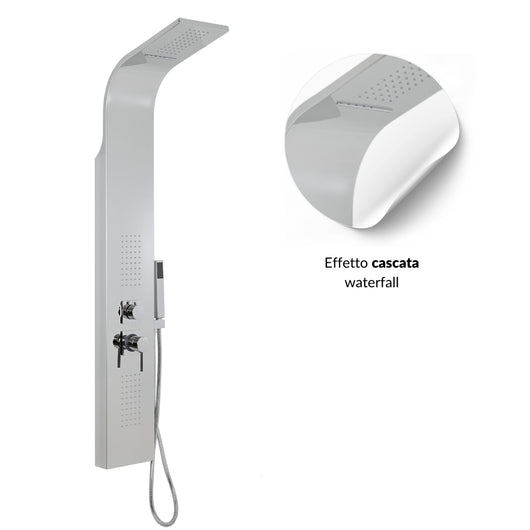 Colonna doccia astra in acciaio 4 funzioni getto cascata bocchette lombari *** finitura- cromo lucido, confezione 1