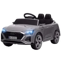 Outsunny Auto Elettrica per Bambini con Licenza Audi Q8 e-tron Sportback 12V Telecomando, Luci, Musica, Clacson, 3-6 Anni, Grigio