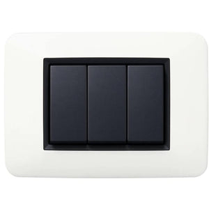 Vimar eikon round placca in metallo bianco antico elegante *** numero posti 3 posti, confezione 1