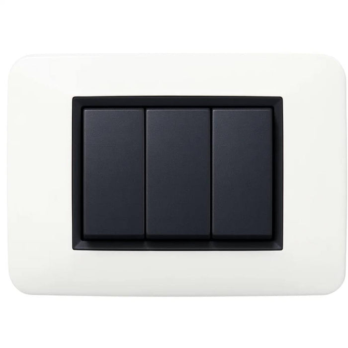 Vimar eikon round placca in metallo bianco antico elegante *** numero posti 3 posti, confezione 1