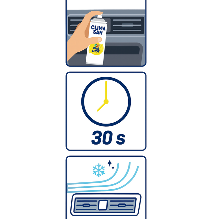 Igienizzante monodose climasan one shot spray climatizzatori abitacoli auto camper 200ml