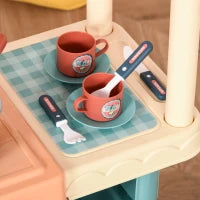 Cucina Giocattolo Per Bambini 3-6 Anni, Caffetteria Ristorante con 50 Accessori Inclusi, 79.5 x 33 x 90.5cm