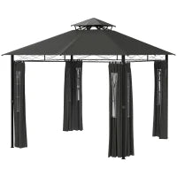 Padiglione da giardino per feste, 2,95 x 2,95 x 2,85 m, grigio scuro