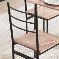 Set Tavolo e Sedie 5 Pezzi Salvaspazio con Tavolo da Cucina Rettangolare e 4 Sedie Moderne, in MDF e Acciaio