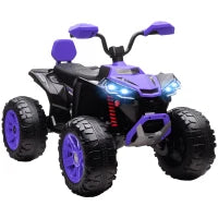 Quad Elettrico per Bambini da 24V, con Fari, Porta USB e Funzione MP3, per Bambini di 3-8 Anni, Viola