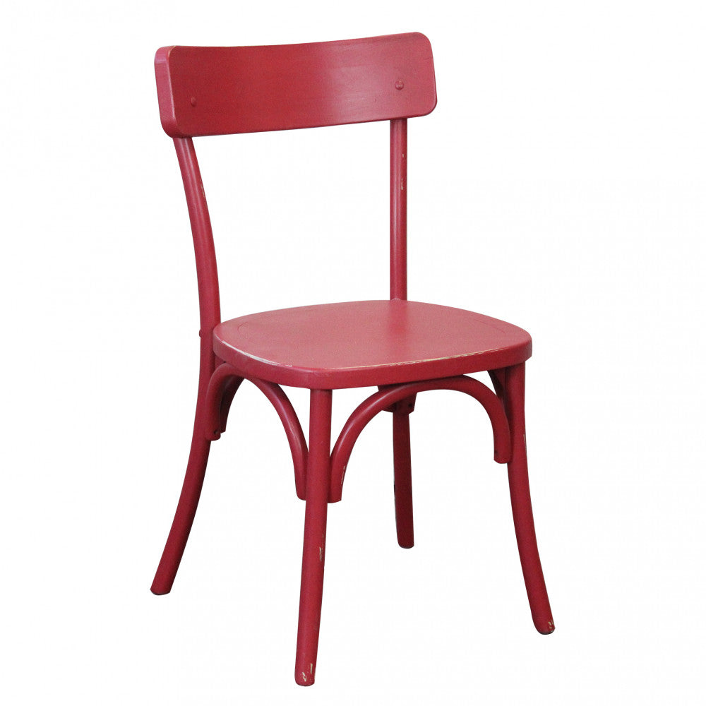SEDIA IN LEGNO ROSSO POLLY