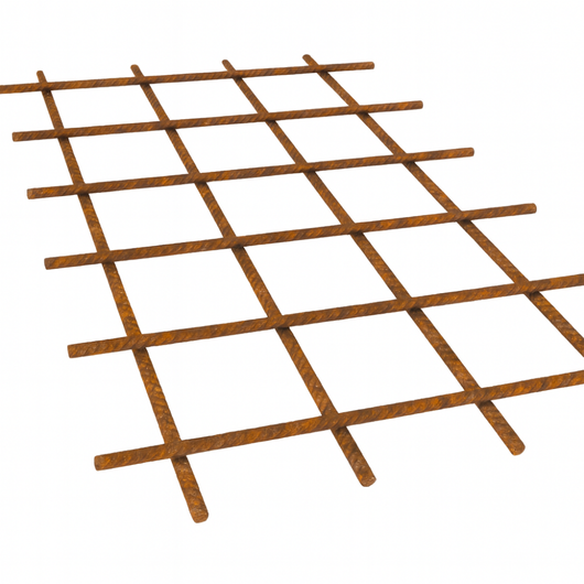 Rete elettrosaldata edilizia ferro grezzo Ø 8 mm maglia 20x20 cm foglio 1,5x1 m